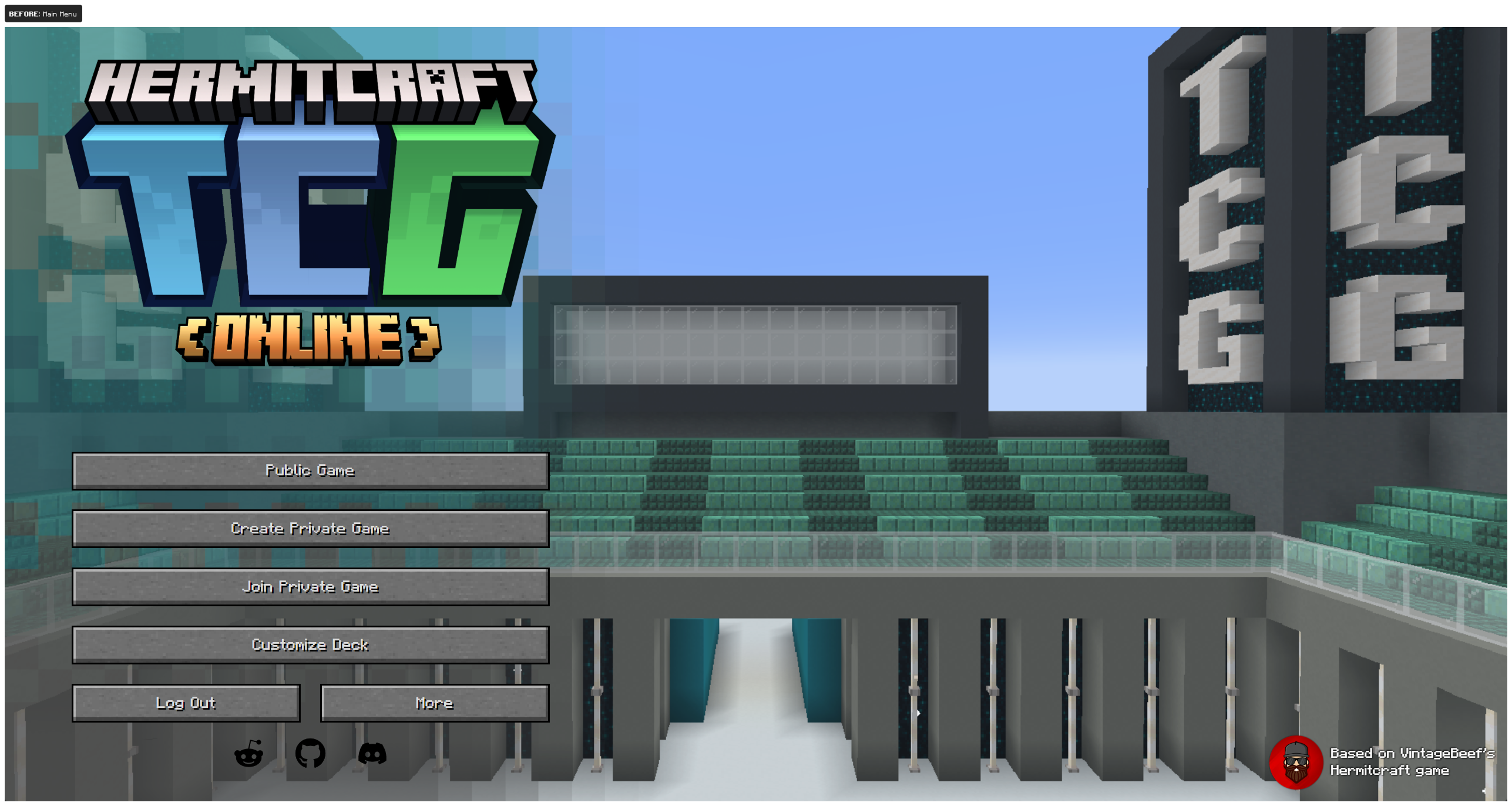 A look at the HC-TCG Main Menu before my rework.