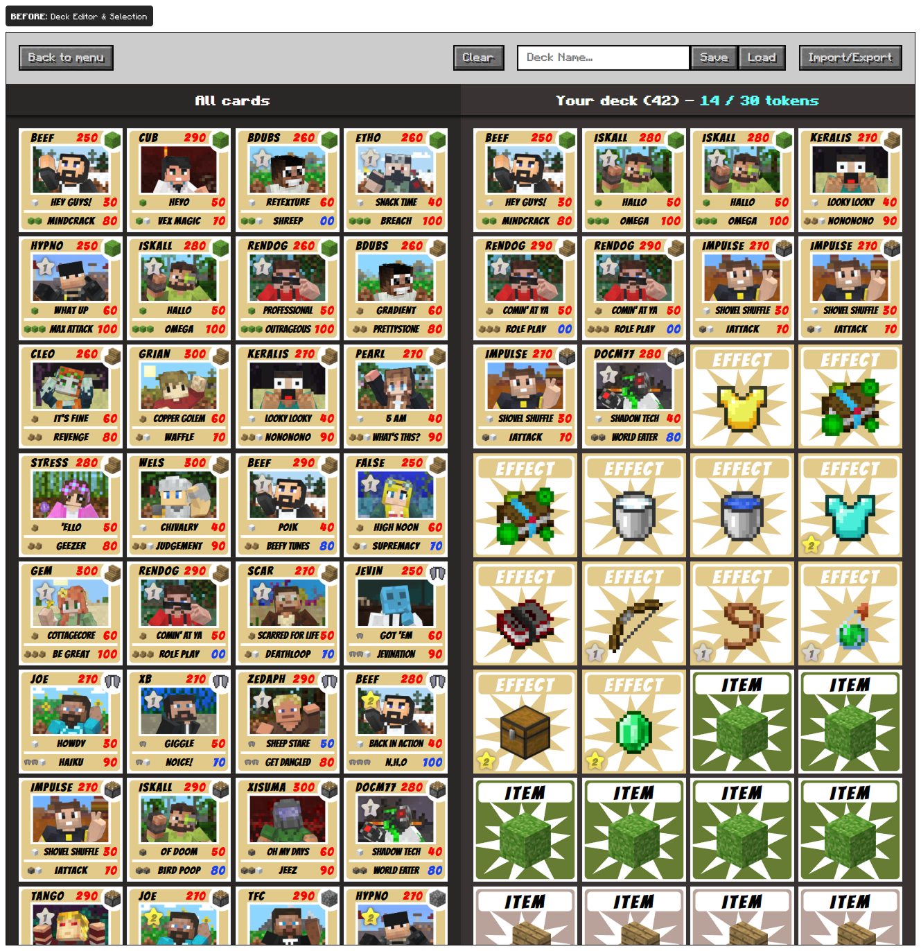 A look at the HC-TCG Deck Editor before my changes